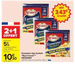 Carrefour Emmental râpé fondant Maxi Format offre