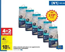 Carrefour Litière minérale anti-odeurs non agglomérante CARREFOUR COMPAINO offre