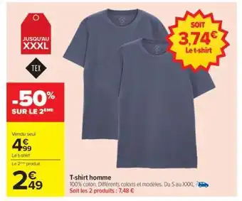 Carrefour T-shirt homme offre