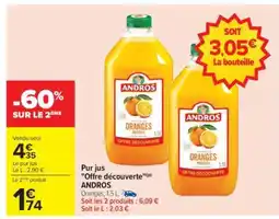 Carrefour Pur jus Offre découverte ANDROS offre