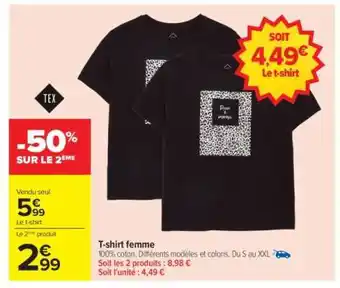 Carrefour T-shirt femme offre