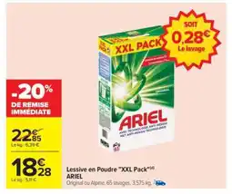 Carrefour Lessive en Poudre XXL Pack(4) ARIEL offre
