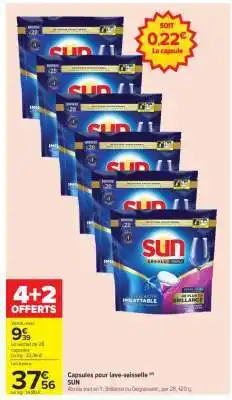 Carrefour Capsules pour lave-vaisselle offre