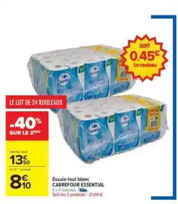 Carrefour Essuie-tout blanc CARREFOUR ESSENTIAL offre