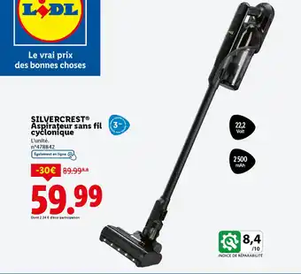 Lidl Silvercrest aspirateur sans fil cyclonique offre