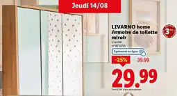 Lidl Livarno home armoire de toilette miroir offre