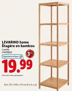 Lidl Livarno home étagère en bambou offre