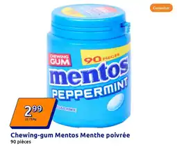 Action Chewing-gum Mentos Menthe poivrée offre