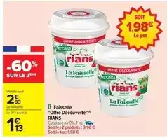 Carrefour Rians - faisselle offre découverte offre