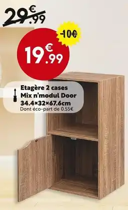 Maxi Bazar Étagère 2 cases Mix n'modul Door 34.4×32×67.6cm offre
