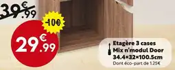 Maxi Bazar Etagère 3 cases Mix n’modul Door 34.4x32x100.5cm offre