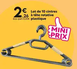 Maxi Bazar Lot de 10 cintres à tête rotative plastique offre