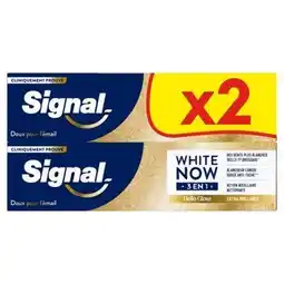 Carrefour SIGNAL Dentifrice White Now 3 en 1 Lot de 2 offre
