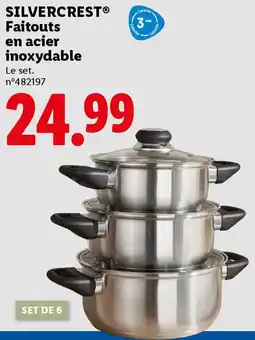Lidl Silvercrest faitouts en acier inoxydable offre