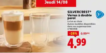 Lidl Silvercrest verres à double paroi offre