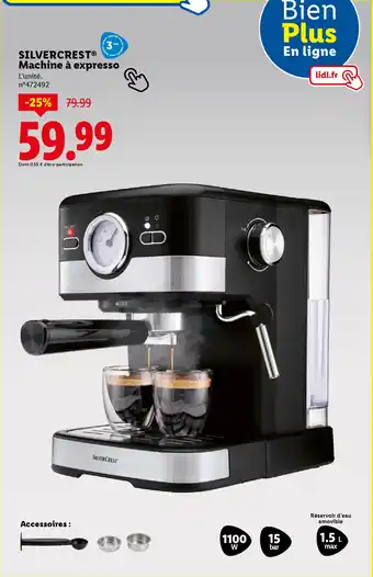 Lidl Silvercrest machine à expresso offre