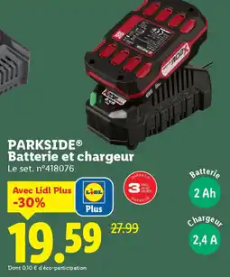 Lidl Parkside batterie et chargeur offre