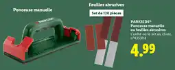 Lidl Parkside ponceuse manuelle ou feuilles abrasives offre