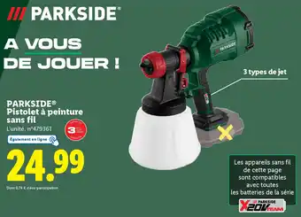 Lidl Parkside pistolet à peinture sans fil offre