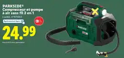 Lidl Parkside compresseur et pompe à air sans fil 2 en 1 offre
