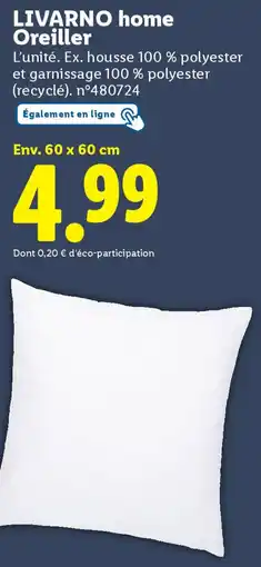 Lidl Livarno home oreiller offre
