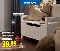 Lidl Livarno home banc avec espace de rangement offre