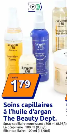 Action Soins capillaires à l'huile d'argan The Beauty Dept. offre