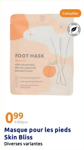 Action Masque pour les pieds Skin Bliss offre