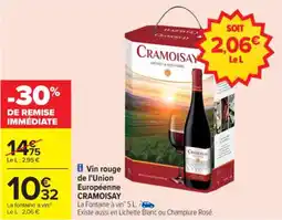 Carrefour Vin rouge st de l'union européenne cramoisay offre