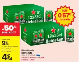 Carrefour Bière blonde heineken offre
