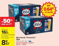 Carrefour Bière blonde "format éco" 1664 offre