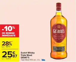 Carrefour Scotch whisky triple wood grant's offre