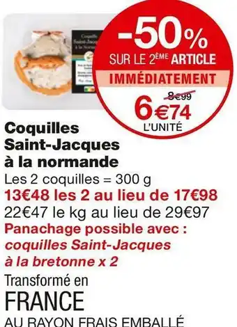 Monoprix Coquilles saint-jacques à la normande offre
