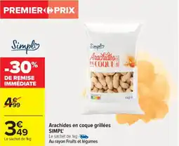 Carrefour Arachides en coque grillées simpl offre