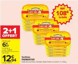 Carrefour Sardines parmentier offre