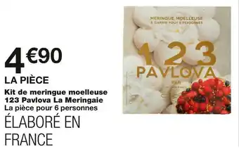 Monoprix Kit de meringue moelleuse 123 pavlova la meringaie offre