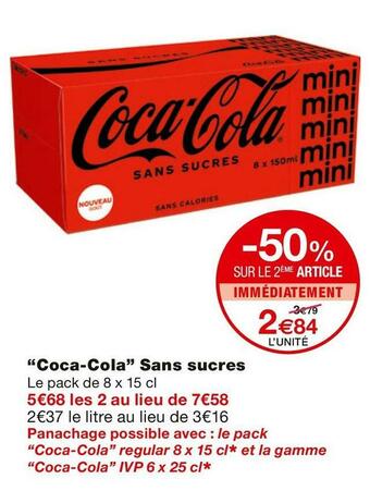 Coca-cola coca-cola sans sucres