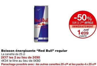 Monoprix Red bull boisson énergisante regular offre