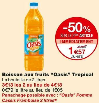 Monoprix Oasis boisson aux fruits tropical offre