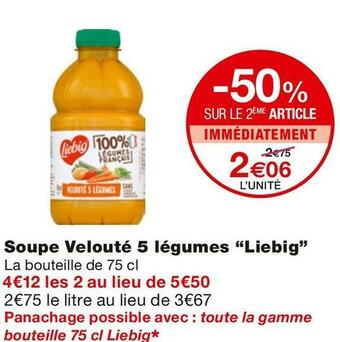 Monoprix Liebig soupe velouté 5 légumes offre
