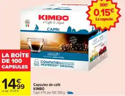 Carrefour Capsules de café kimbo offre