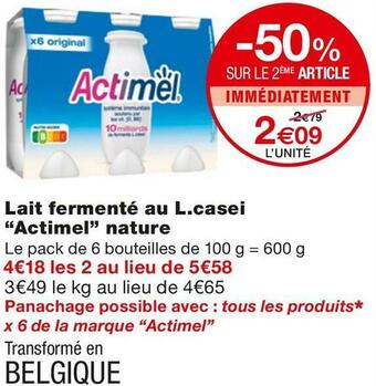 Monoprix Actimel lait fermenté au l.casei nature offre