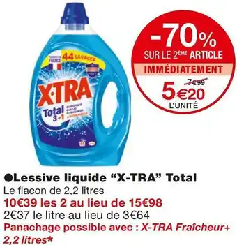 Monoprix X-tra lessive liquide total offre