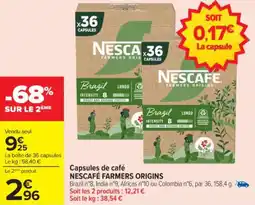 Carrefour Capsules de café nescafé farmers origins offre