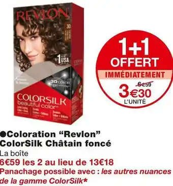 Monoprix Revlon coloration colorsilk châtain foncé offre