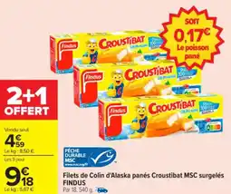 Carrefour Filets de colin d'alaska panés croustibat msc surgelés findus offre