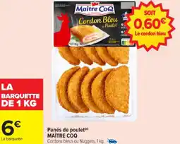 Carrefour Panés de poulet maître coq offre
