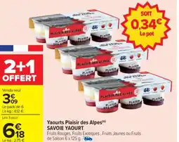 Carrefour Yaourts plaisir des alpes savoie yaourt offre