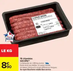 Carrefour 16 chipolatas socopa offre