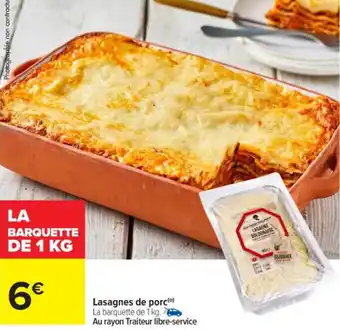 Carrefour Lasagnes de porc offre